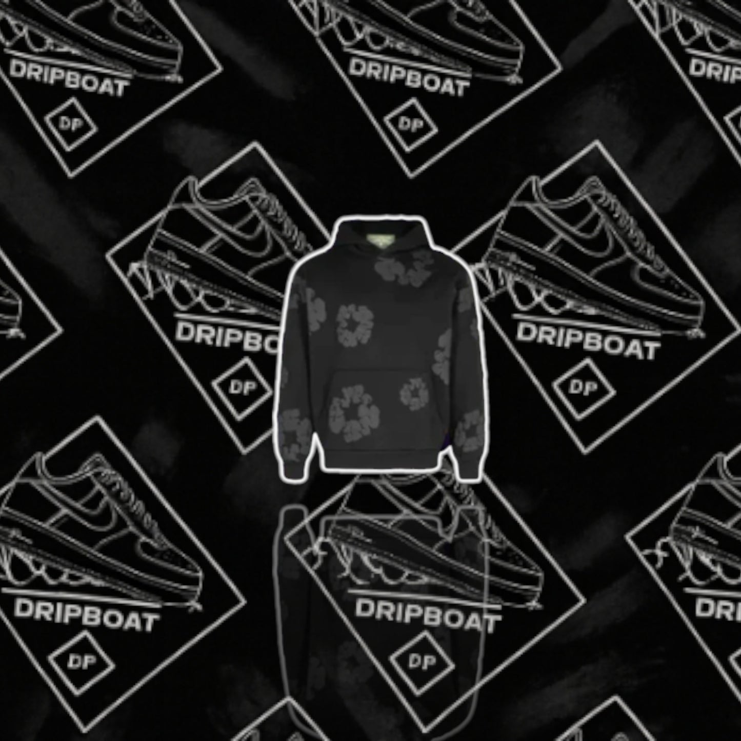 Denim Tears The Cotton Wreath Sweatshirt Black On Black