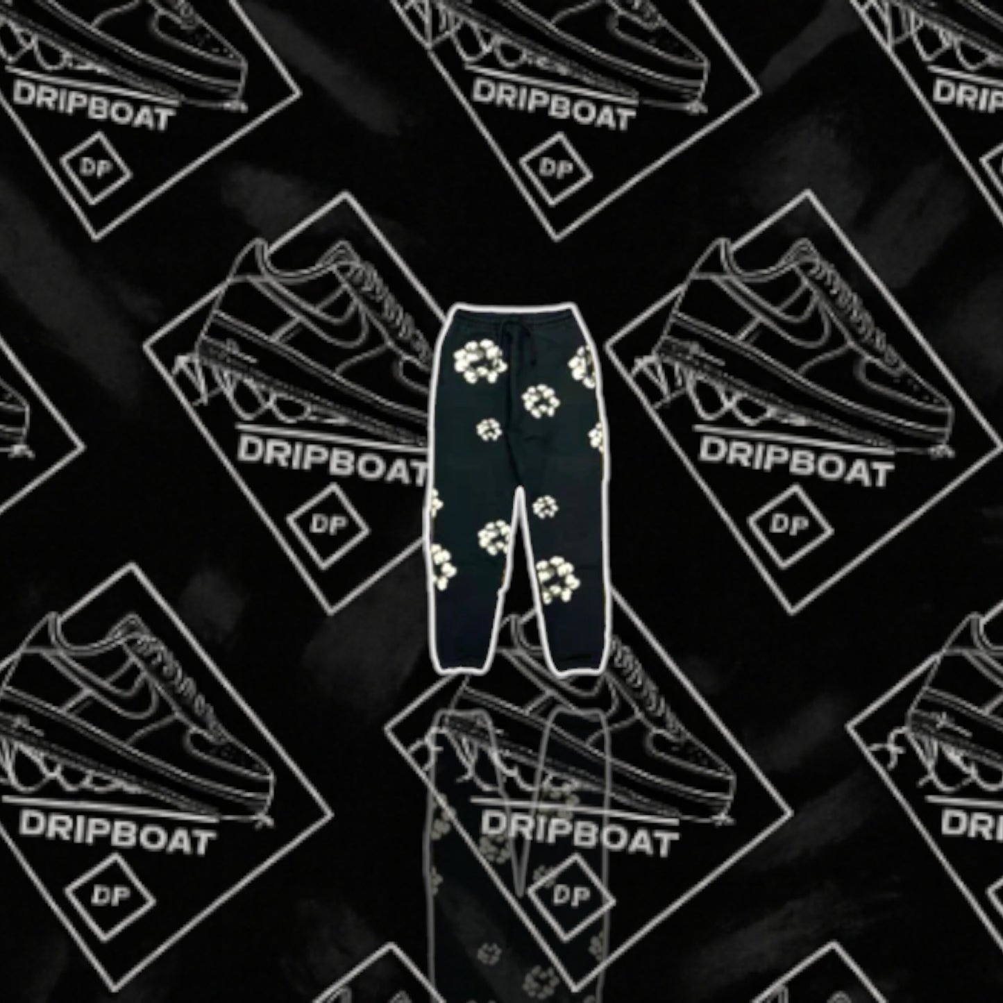 Denim Tears The Cotton Wreath Sweatpants Black